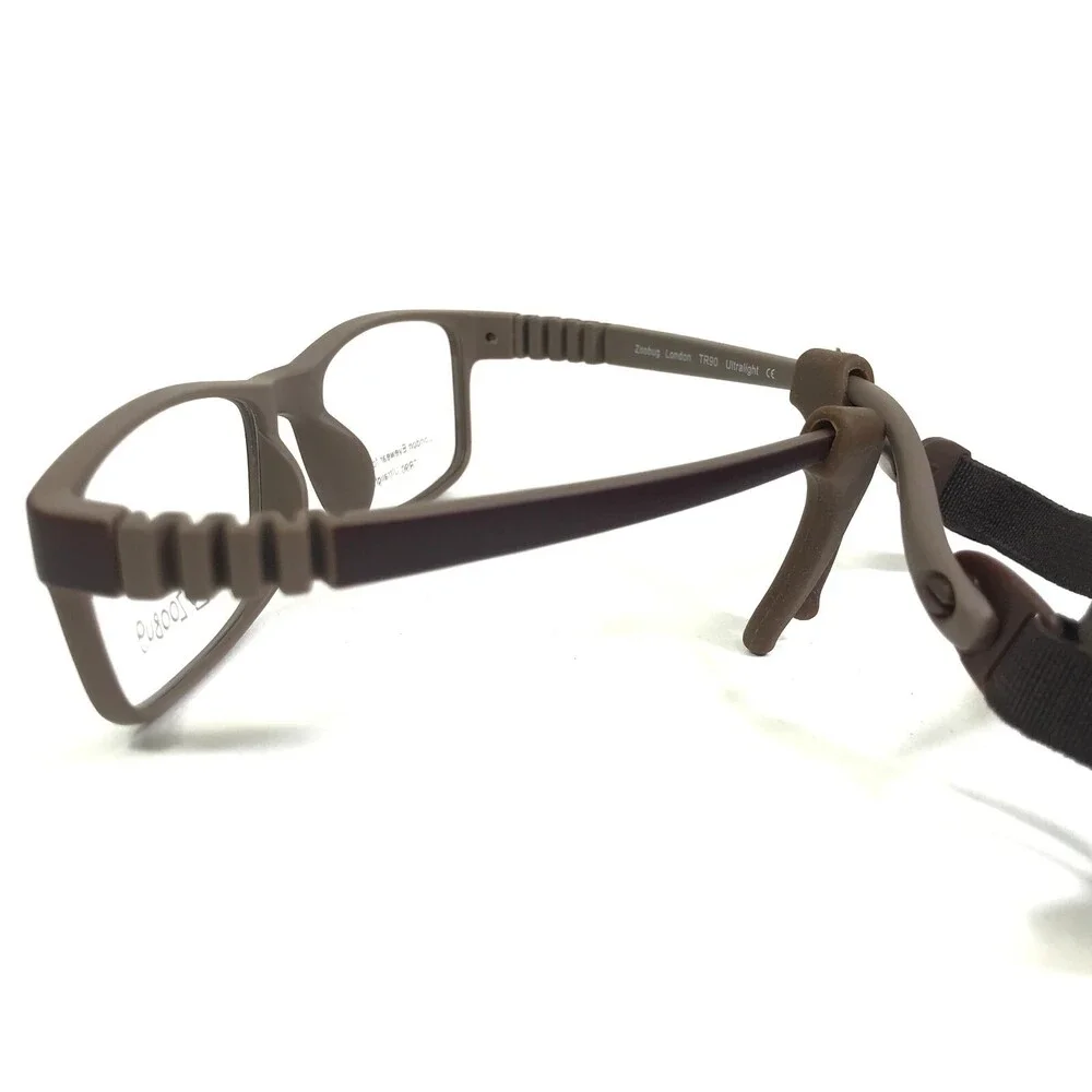 Zoobug Eyeglasses Frames ZB1047 100 Rubberized Matte Brown Hingeless 47-16-130